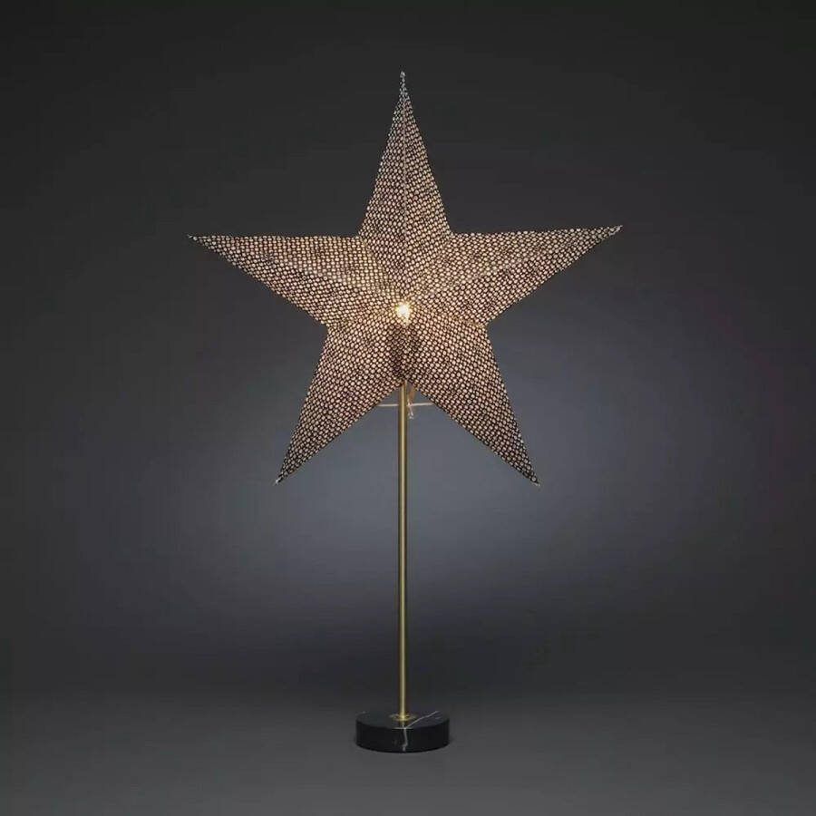 Konstsmide kerstster ster op marmerenvoet Goud zwart E14 tafellamp