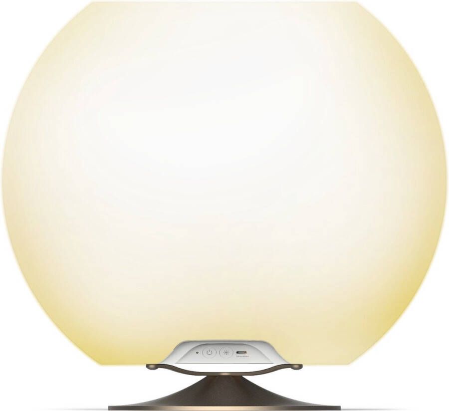 Kooduu Sphere Brass Bluetooth Speaker LED Lamp Drankenkoeler Wijnkoeler Dimbaar Tafellamp 31 cm hoog Ø 38 cm Oplaadbaar Binnen en buiten