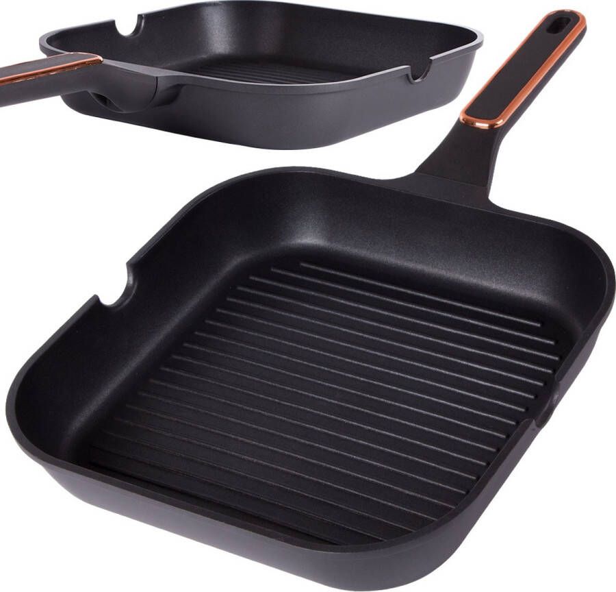 Kookpro Grillpan 28 cm Geschikt voor Inductie Geschikt voor alle warmtebronnen anti-aanbak PFAS-vrij