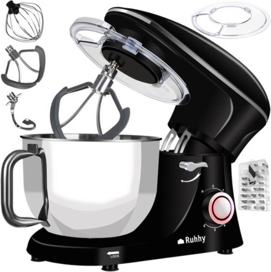 Kookpro Ruhhy Keukenmachine 2200 watt Keukenmixer Foodprocessor 6.2 Liter 6 Snelheden + Pulse