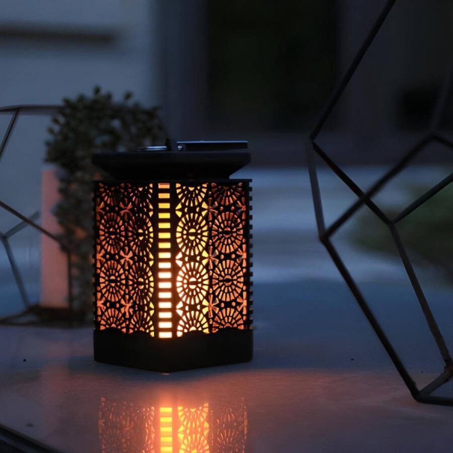 Koopled Solar tuinlantaarn + Hanger Solar Oriëntaalse lamp met Vlam effect Daglichtsensor IP44