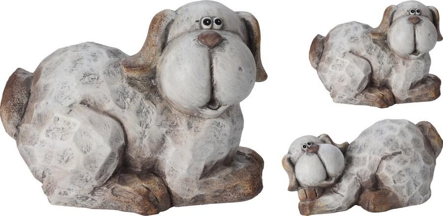 Koopman BV TUINBEELD HOND KERAMIEK 12CM 2ASS