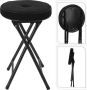 Home & Styling Bijzet krukje stoel Opvouwbaar zwart Ribcord D33 x H49 cm Krukjes - Thumbnail 2