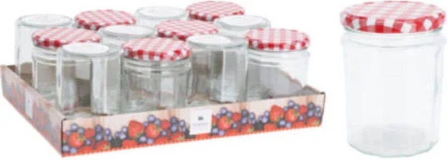 Koopman Jampot inmaakpot 450ml met metalen deksel set van 12 glas