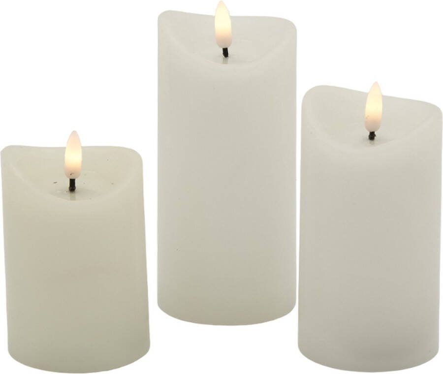 Koopman LED Kaarsen Set van 3 Wit