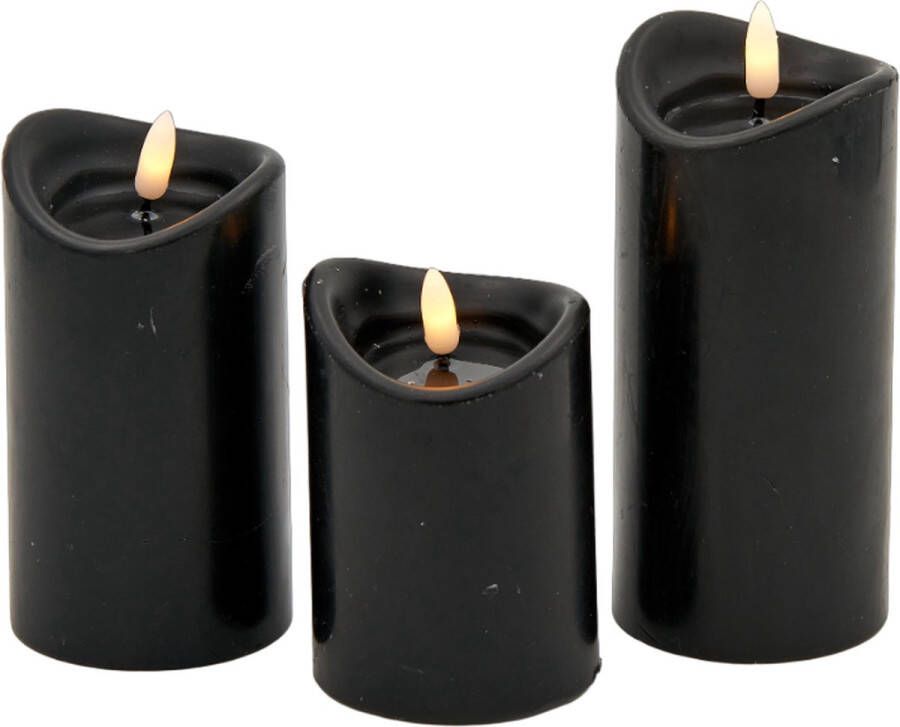 Koopman LED Kaarsen Set van 3 Zwart
