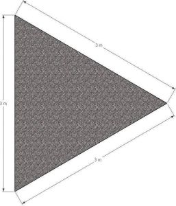 Koopman Schaduwdoek driehoek 3x3x3m Antraciet met Bevestigingsset