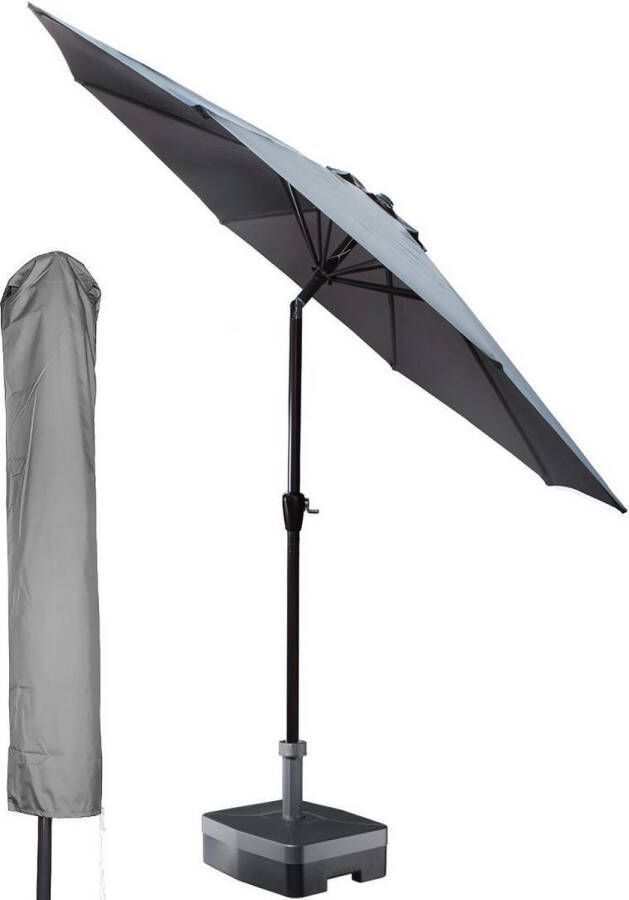 Kopu ronde stokparasol 300 cm Calma met hoes Grey