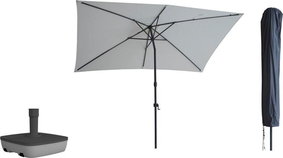 Kopu Sevilla Parasol Rechthoek 200x300 cm met Hoes en voet Creme