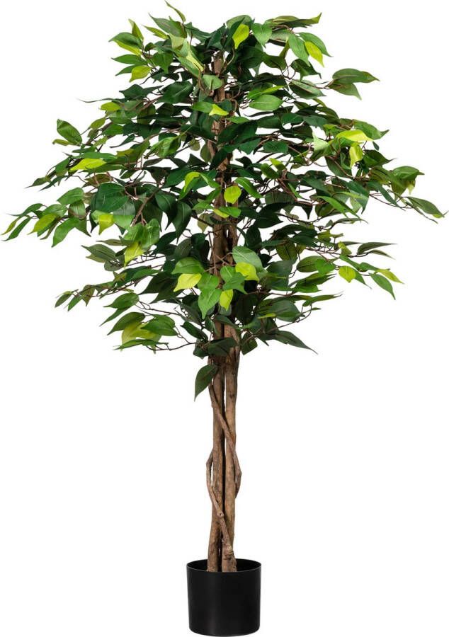 Kopu Kunstplant Ficus 120 cm in pot 630 bladeren met Natuurstam