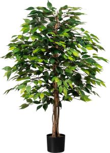 Kopu Kunstplant Ficus Benjamina 120 Cm In Zwarte Pot 1260 Bladeren