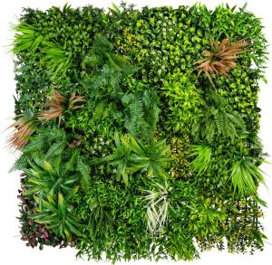 Kopu kunstplant Plantenmat 100x100x12 cm Varen Gras Blad Groen