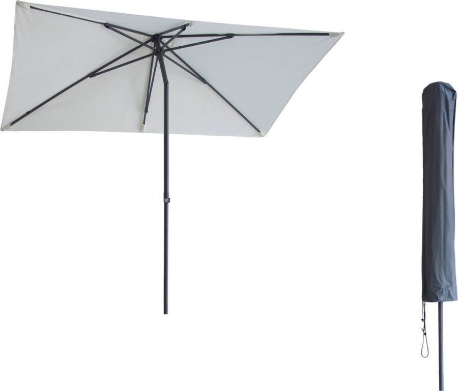 Kopu Leon Parasol Rechthoek 150x250 cm Balkonparasol met Hoes Creme