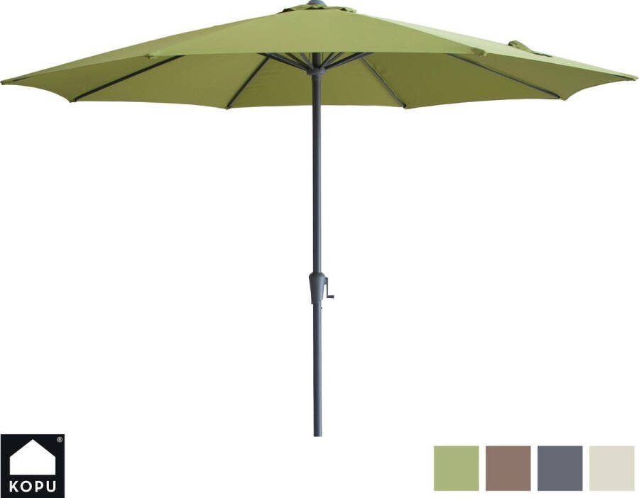 Kopu Madrid 350 cm Grote Parasol Rond met Beschermhoes Olijfgroen