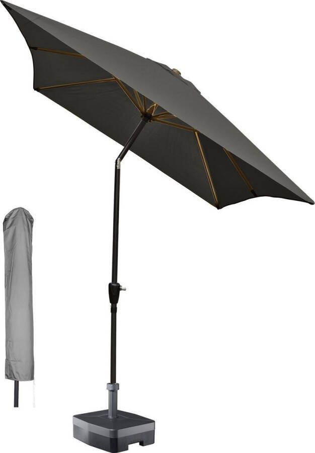 Kopu rechthoekige parasol Bilbao 150x250 cm met hoes Antraciet