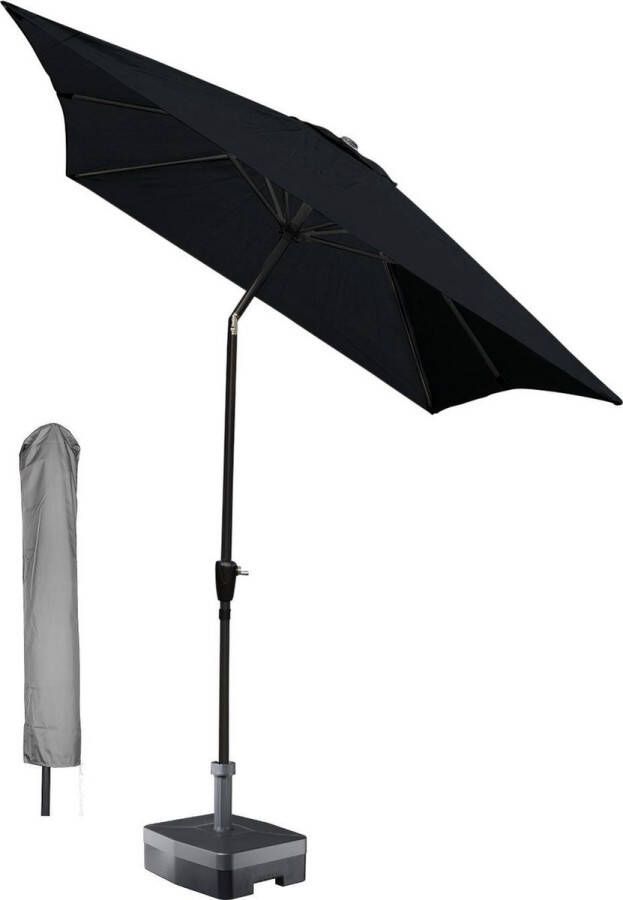 Kopu rechthoekige parasol Bilbao 150x250 cm met hoes Black