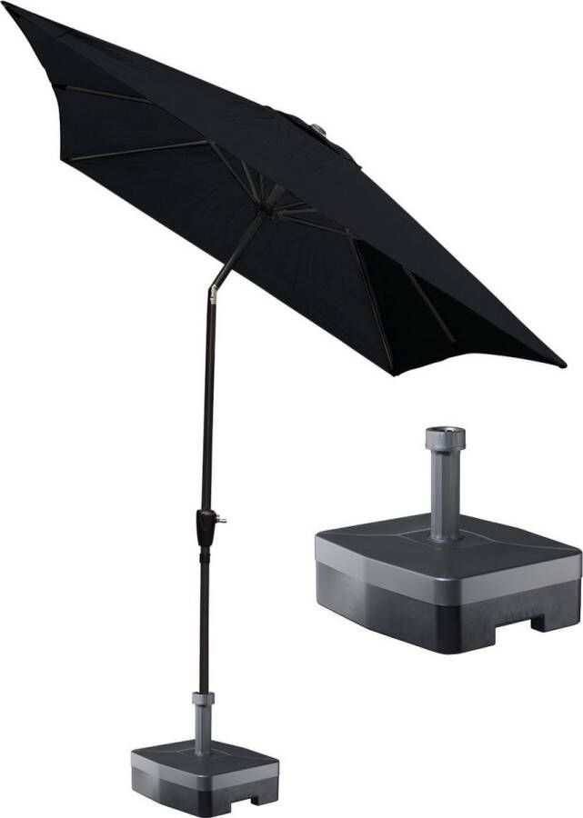 Kopu rechthoekige parasol Bilbao 150x250 cm met voet Black