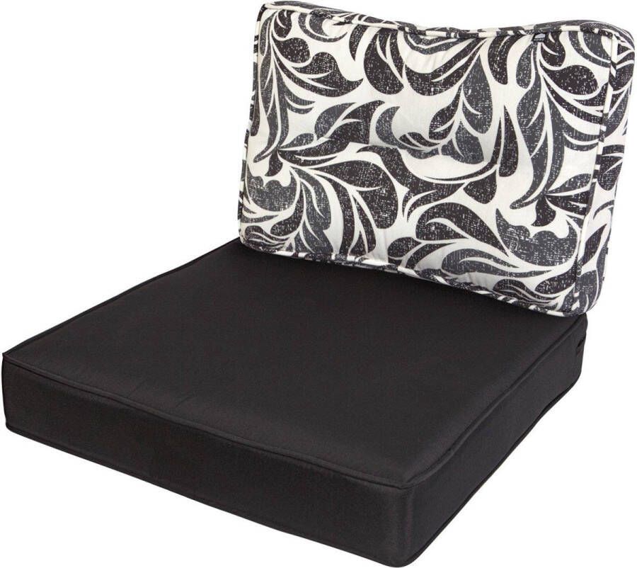 Kopu Retro Flower Loungekussenset Zit en Rug 60 cm breed Black