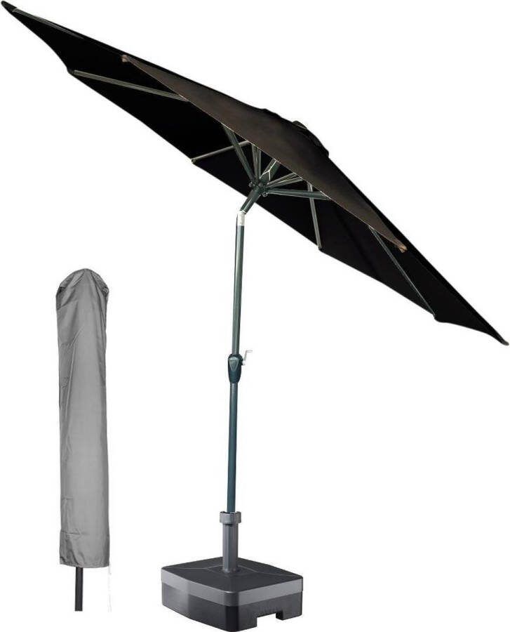 Kopu ronde stokparasol 300 cm Calma met hoes Antraciet
