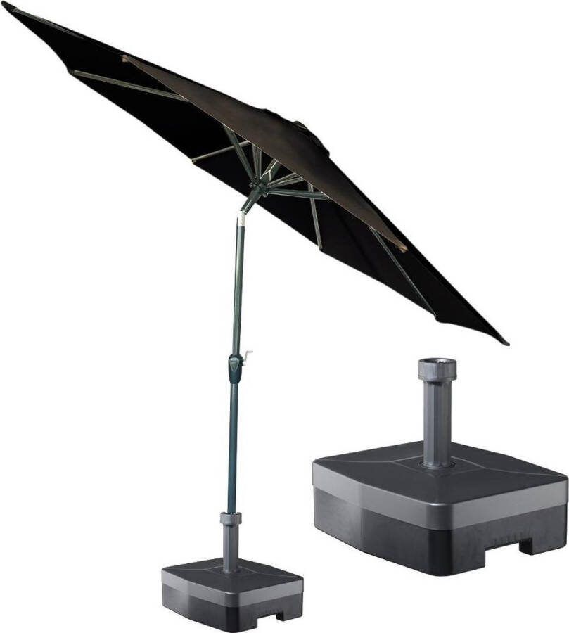 Kopu ronde stokparasol 300 cm Calma met voet Antraciet
