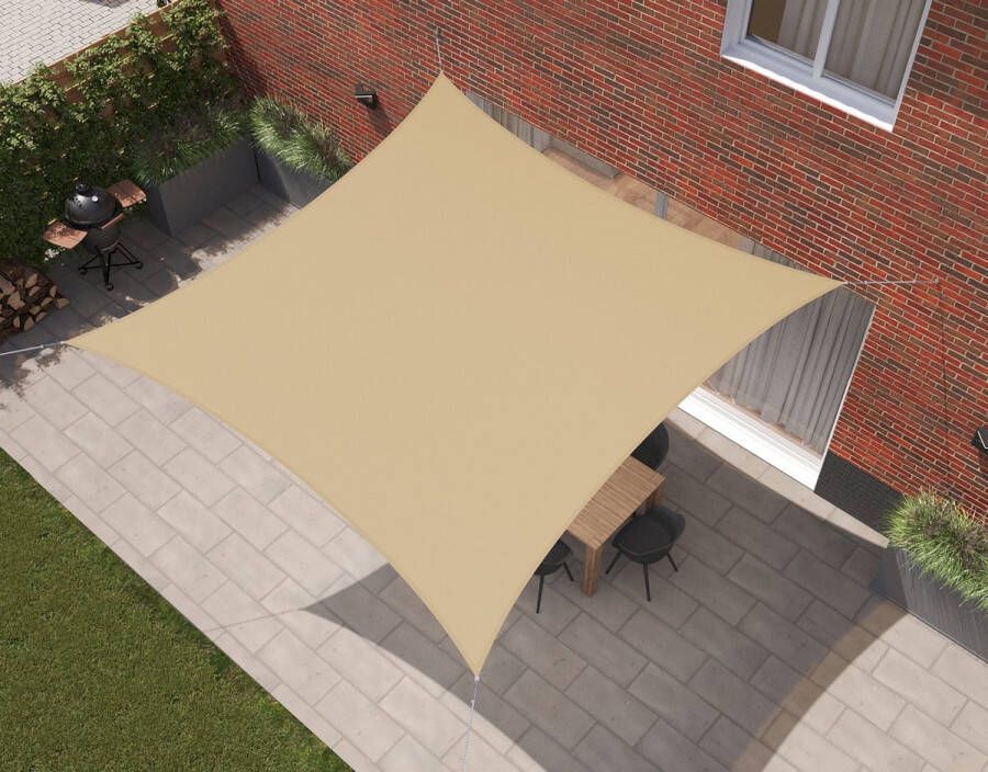 Kopu Schaduwdoek 4x4m Vierkant Waterdicht 230 Gram Zonnedoek Zand