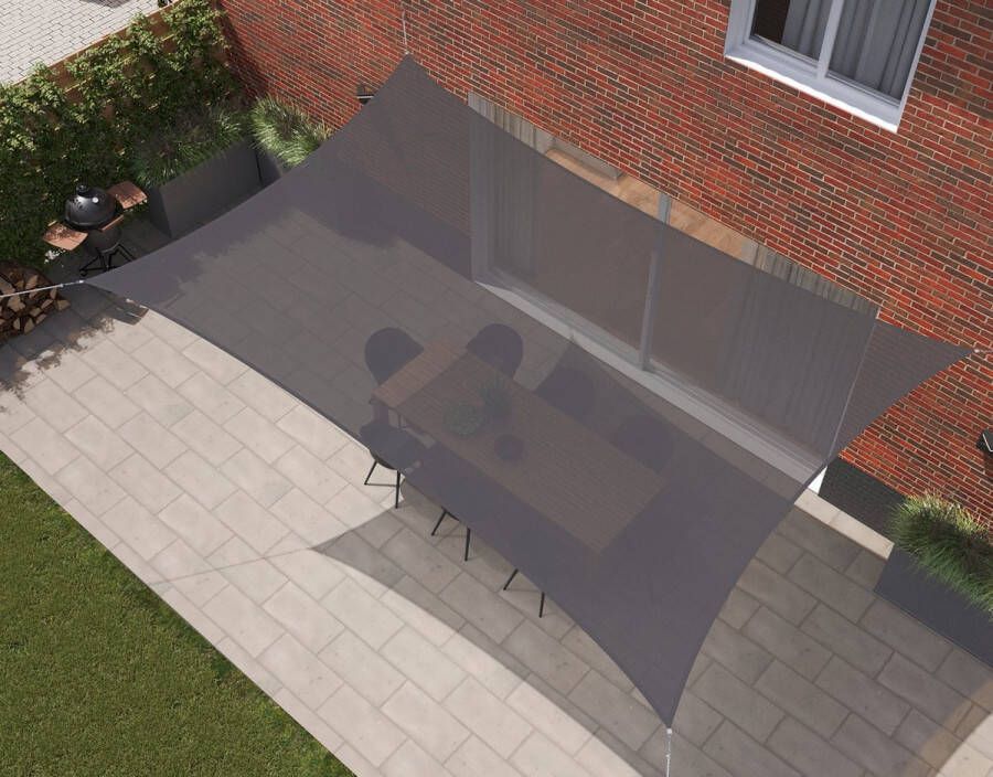 Kopu Schaduwdoek Rechthoek 280 Gram Waterdoorlatend 2x3 M Grijs