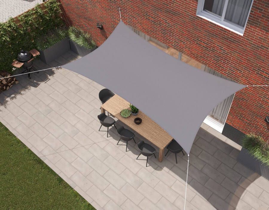 Kopu Schaduwdoek Rechthoek 2x3 M Waterdicht Zonnedoek Grijs
