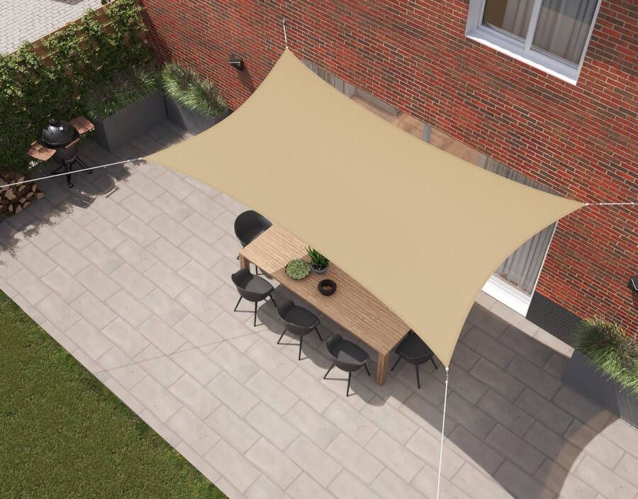 Kopu Schaduwdoek Rechthoek 2x4 M Waterdicht Zonnedoek Zand