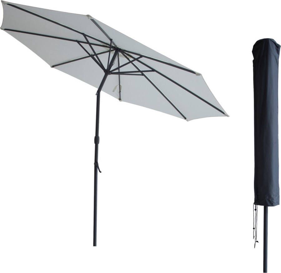 Kopu Valencia Parasol Rond 300 Cm Met Beschermhoes Creme