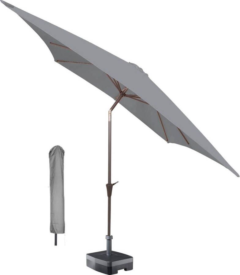 Kopu vierkante parasol Malaga 200x200 cm met hoes Light Grey