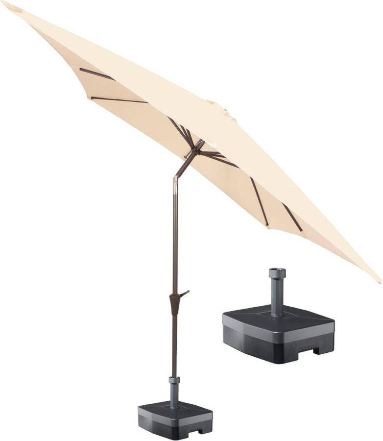 Kopu vierkante parasol Altea 230x230 cm met voet Natural