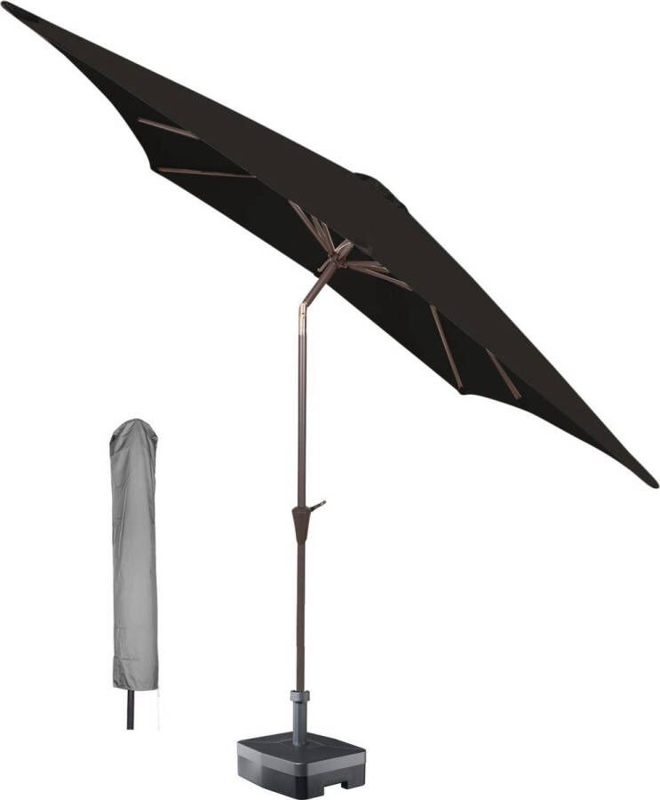 Kopu vierkante parasol Malaga 200x200 cm met hoes Black