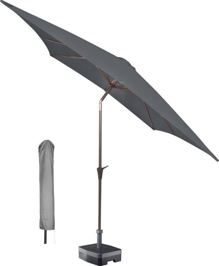 Kopu vierkante parasol Malaga 200x200 cm met hoes Grey