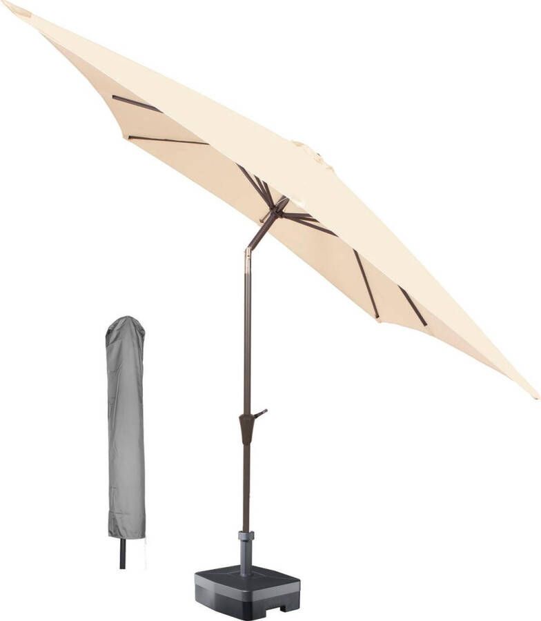 Kopu vierkante parasol Malaga 200x200 cm met hoes Naturel