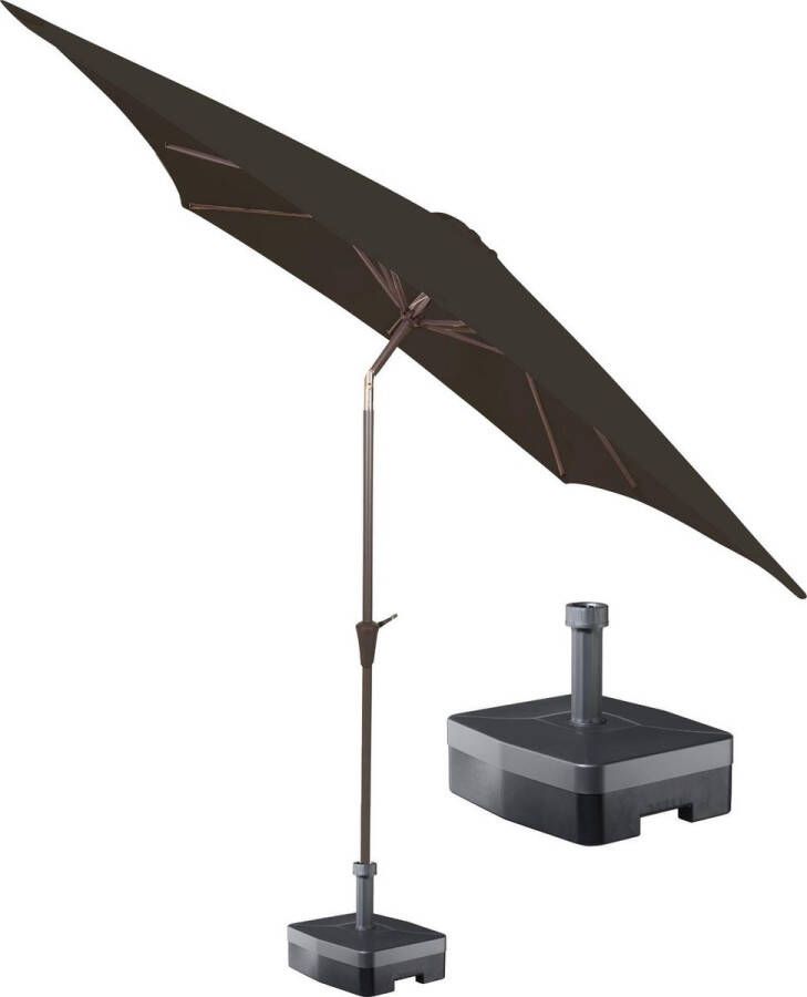 Kopu vierkante parasol Malaga 200x200 cm met voet Antraciet