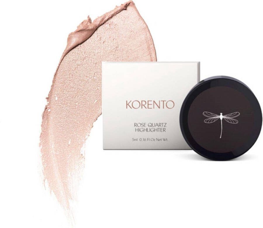Korento Highlighter Rozenkwarts ROSE QUARTZ 100% Natuulijke Highlighter Zero Waste Vegan