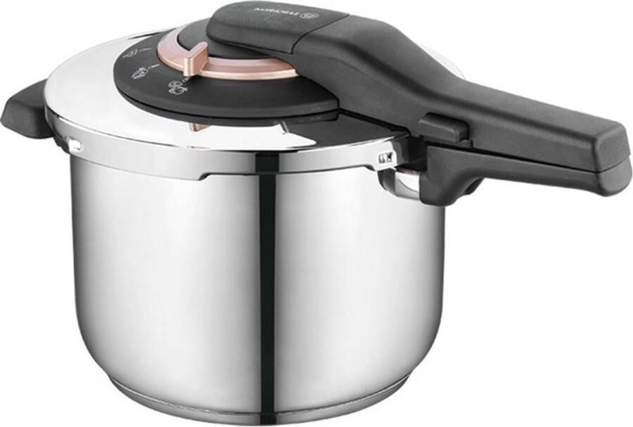 Korkmaz Vita Plus Rosegold snelkookpan pressure cooker 23 cm 6 liter RVS Vacuümpan