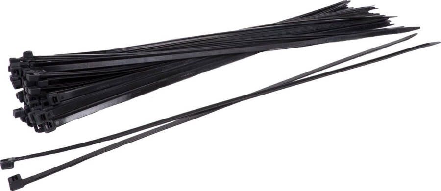 Kortpack Kabelbinders Tyraps 1200mm lang x 9.0mm breed Zwart 10 stuks Treksterkte: 79.4KG Bundeldiameter: 365mm Extra lange Kabelbinders Bundelbandjes (099.0500)