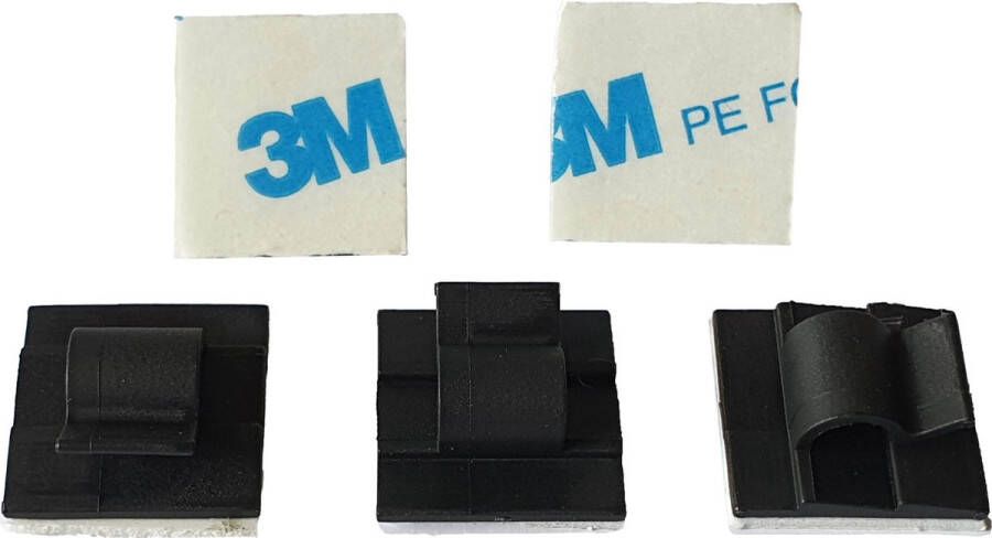 Kortpack Zelfklevende Kabelclip voor 5 mm Kabels Zwart + pen (099.8960)