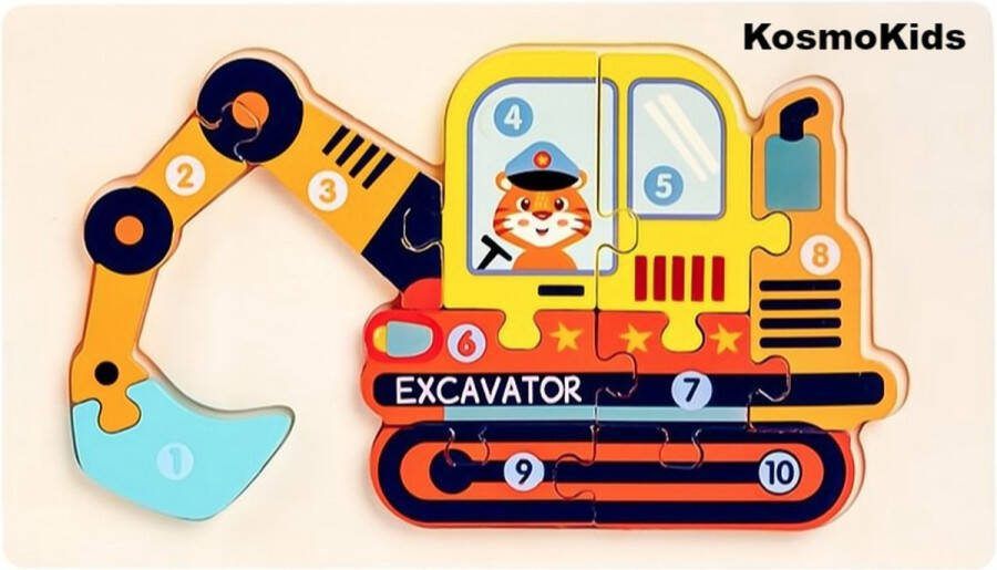 KosmoKids Graafmachine educatief peuter speelgoed kinderpuzzel 13 x 22 5 stukjes leren puzzelen Cadeautip Speelgoed 1 jaar Speelgoed 2 jaar Speelgoed 3 jaar Speelgoed 4 jaar