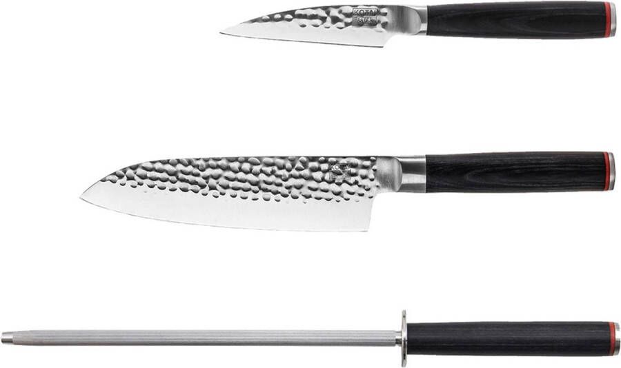 KOTAI Kitchen Kotai Japanse Messenset Starter Set Deluxe Edition 2 Messen + Aanzetstaal