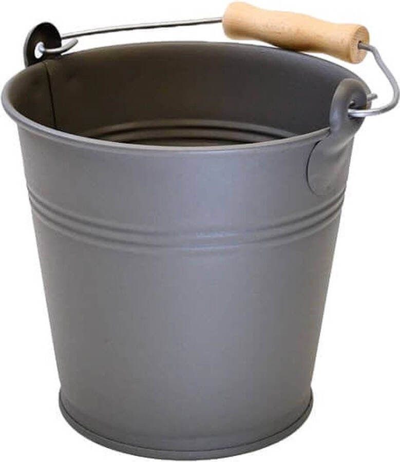Kovotvar Emmer 4 liter Mat grijs Metaal Houten handvat