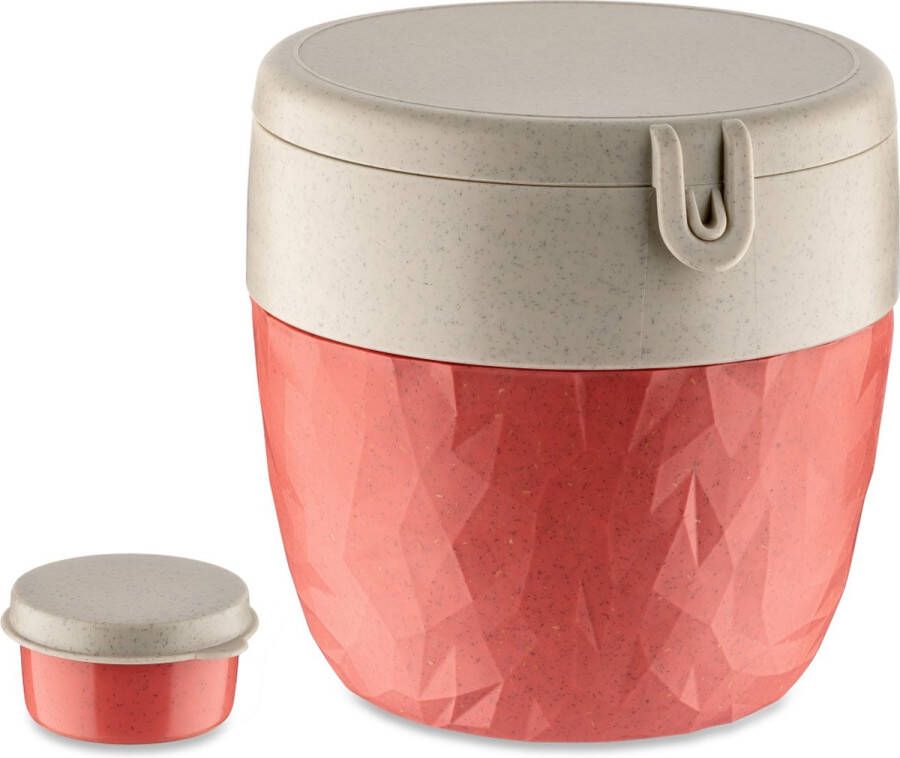 Koziol Bio-Circulair BentoBox L Bento Box Gerecycled Zonnebloemolie Roze