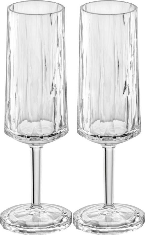 Koziol Superglas Club No. 14 Champagneflute 100 ml Set van 2 Stuks Kunststof Transparant