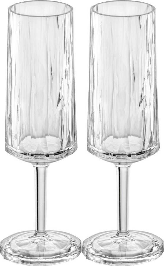 Koziol Superglas Club No. 14 Champagneflute 100 ml Set van 2 Stuks Kunststof Transparant