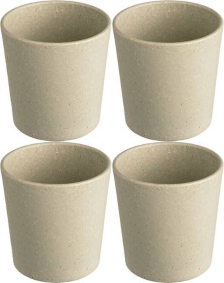 Koziol Drinkbeker 0.19 L Set van 4 Organic Zand Beige Connect Cup S