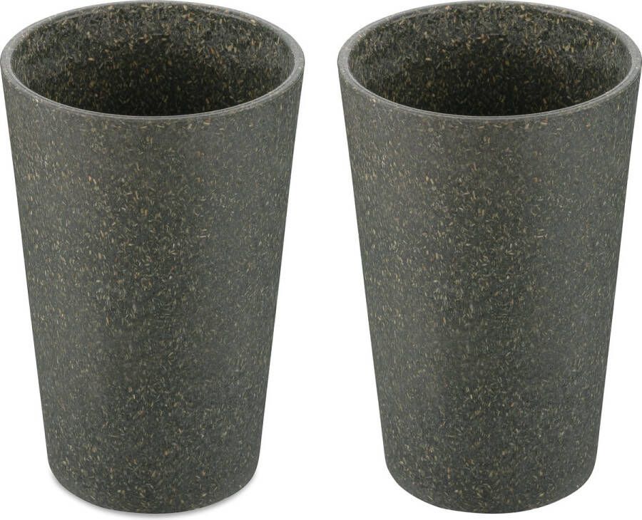 Koziol Bio-Circulair Connect Beker 350 ml Set van 2 Stuks Gerecycled Zonnebloemolie Grijs