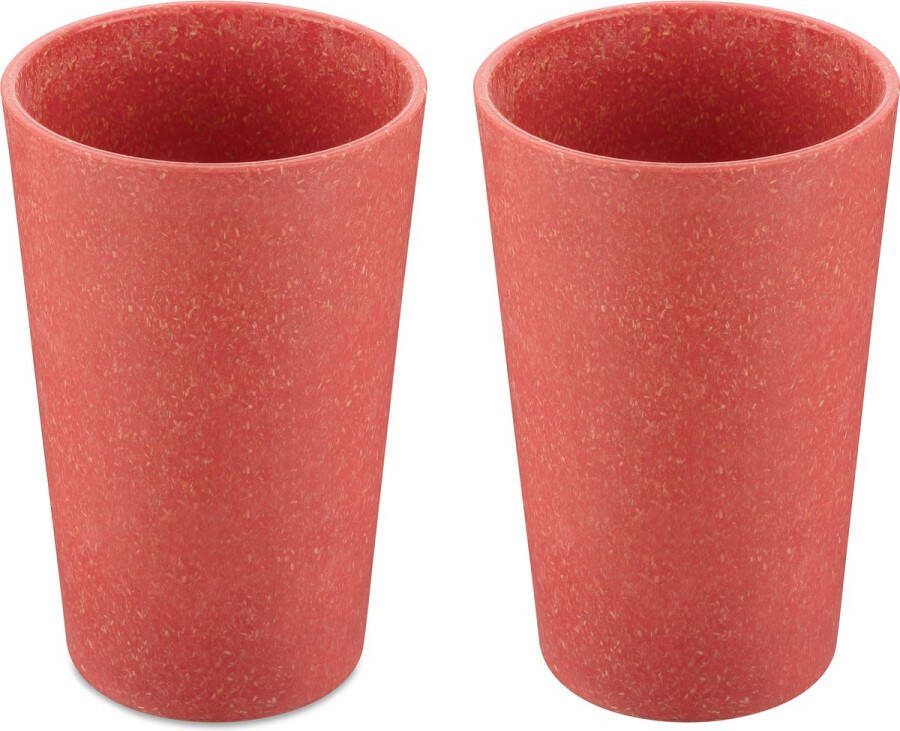 Koziol Bio-Circulair Connect Beker 350 ml Set van 2 Stuks Gerecycled Zonnebloemolie Roze