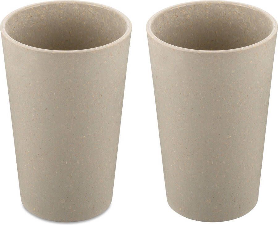 Koziol Bio-Circulair Connect Beker 350 ml Set van 2 Stuks Gerecycled Zonnebloemolie Wit