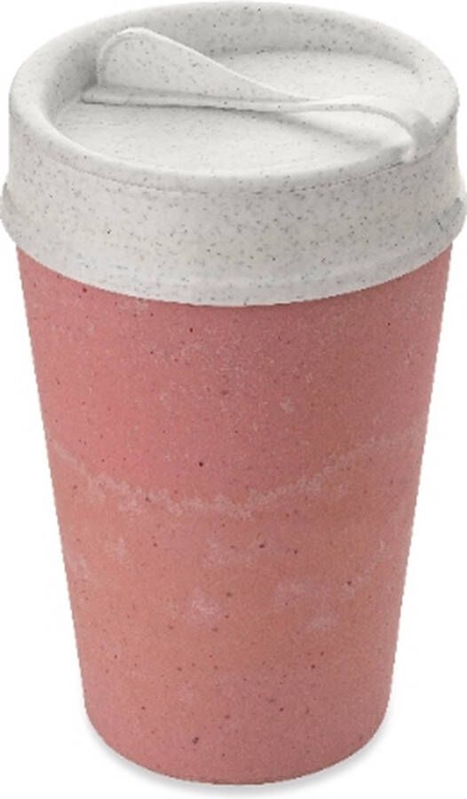 Koziol Dubbelwandige Koffiebeker met Deksel 0.4 L Organic Aardbei Roze | Iso To Go